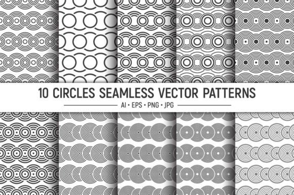 10 Seamless Overlapping Circles Patterns for Designers and Creators