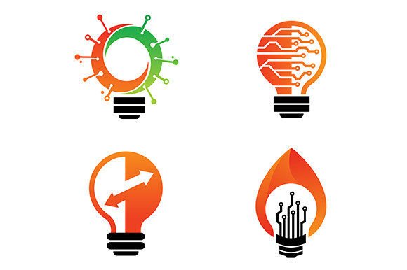 4 Smart Bulb Logo or Icon: A Versatile Design for Modern Digital and Physical Applications