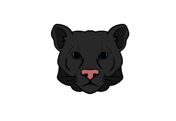 Black Puma Animal Clipart Artwork: A Versatile Graphic for Creative Projects
