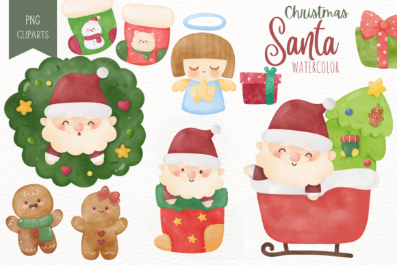 Christmas Watercolor Clipart Santa Cute: Strategic Use for Creative and Professional Projects