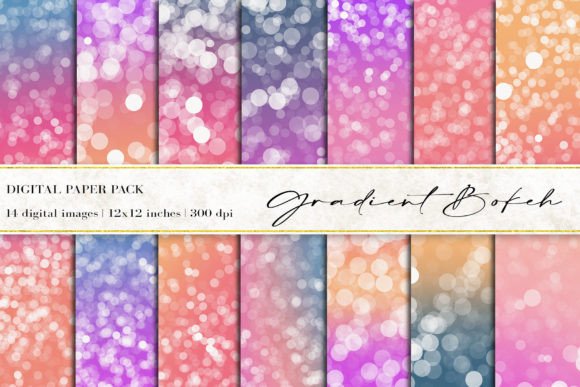 Gradient Bokeh Digital Papers