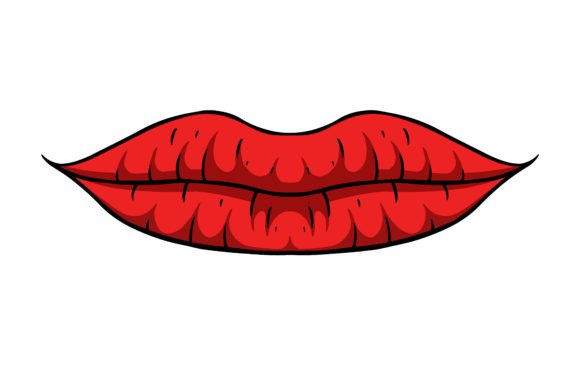 Red Lips Illustration Artwork
