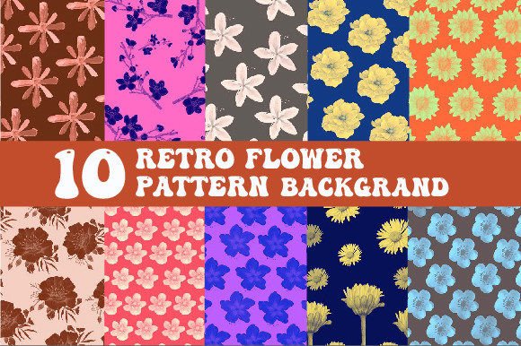 Retro Flower Pattern Background Vol.2