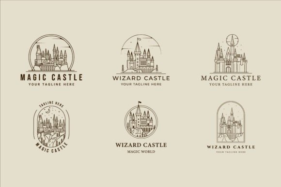 Set of Castle Architecture Logo Vector: A Versatile Design Asset for Creative and Commercial Projects