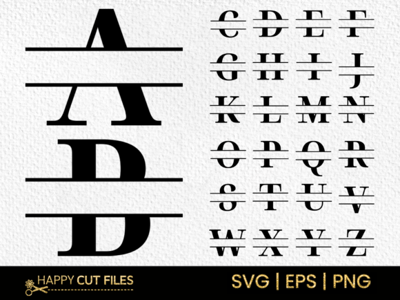 Simple Modern Monogram Font a-Z SVG PNG