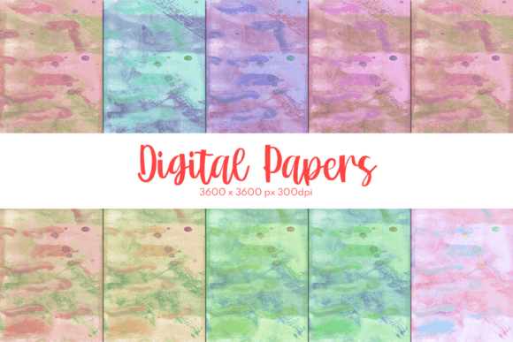 Texture Watercolor Digital Papers Set 3